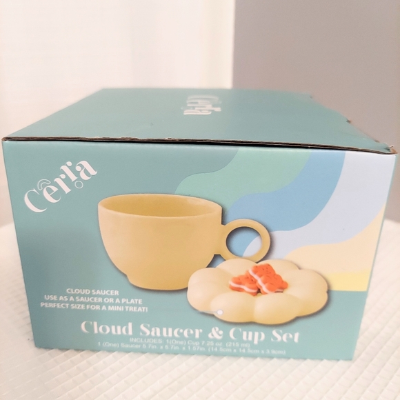 Cloud Saucer Coffee Cup Set Tea Mini Treat Tech Gift Unopened - Picture 3 of 5
